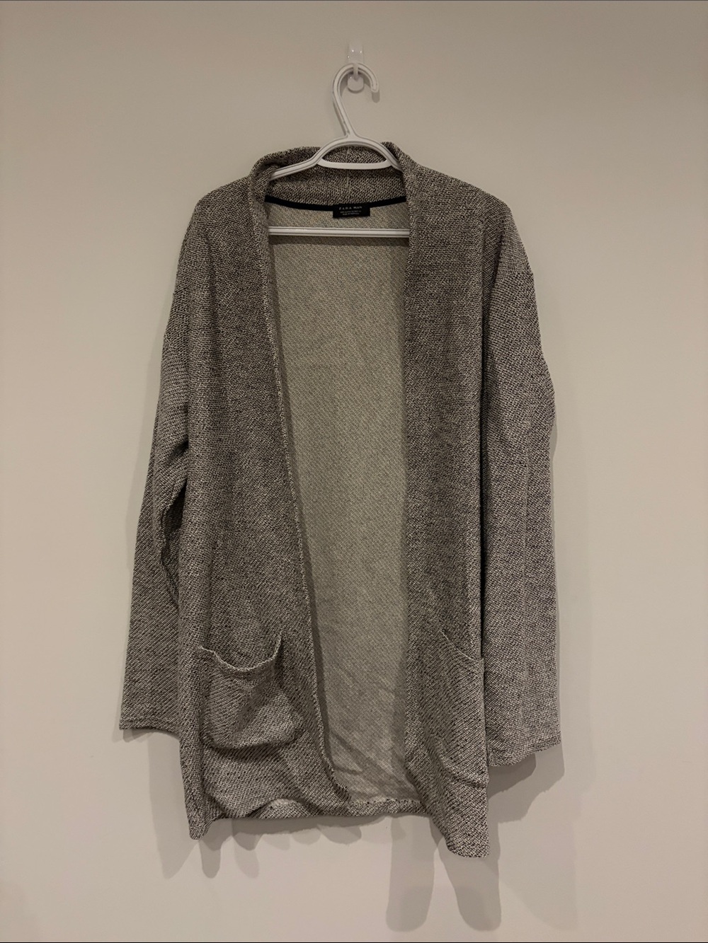 Zara Gray Open-Front Men's Cardigan Sweater